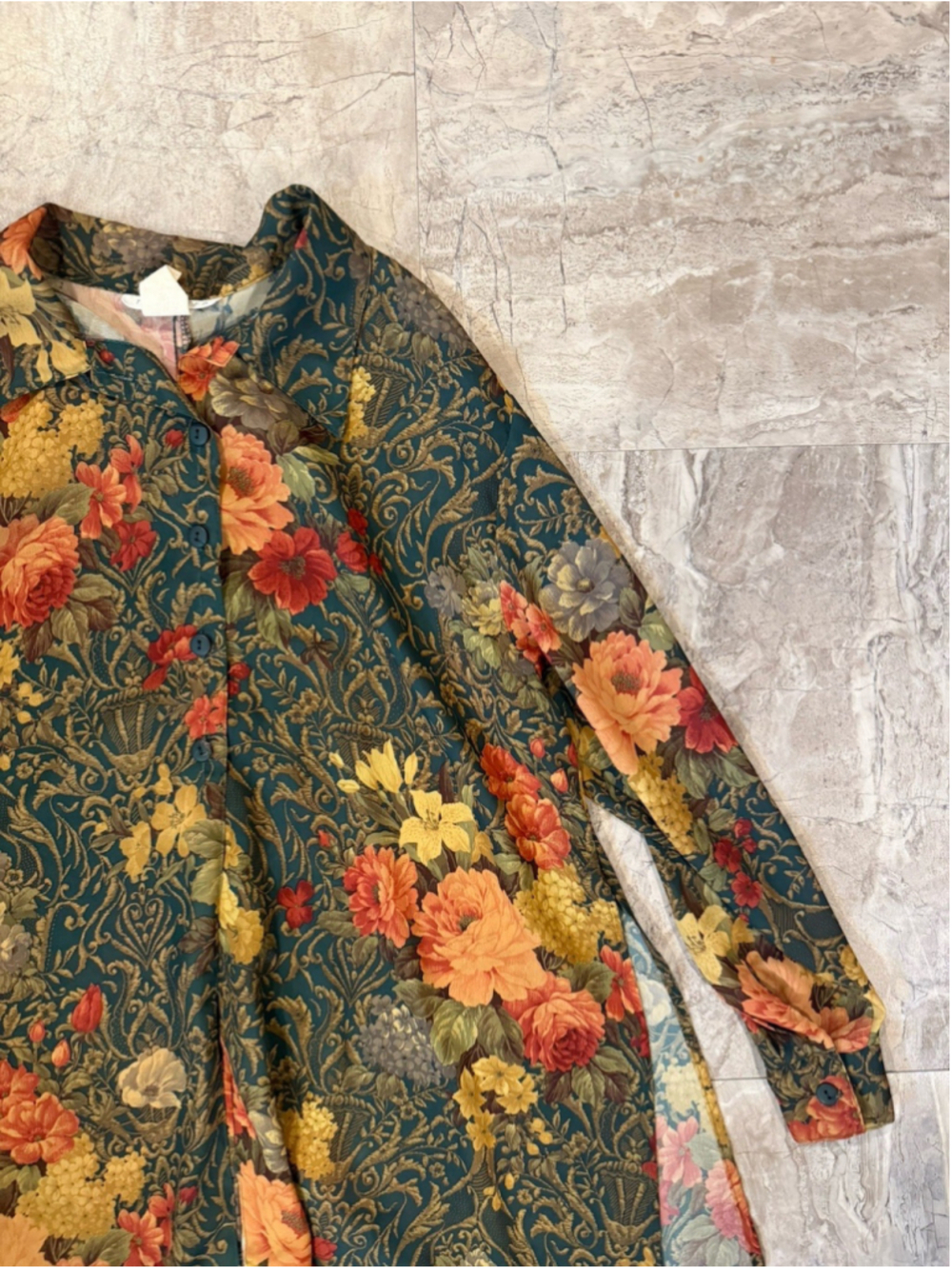 VTG 90s The Limited Floral Boho Tunic Blouse Sz L Whimsy Romantic USA made